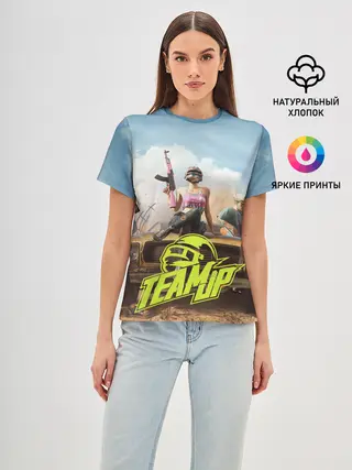 Женская базовая футболка / PUBG team up