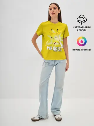 Женская базовая футболка / Pikachu Pika Pika