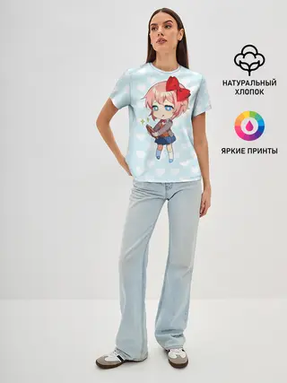 Женская базовая футболка / Chibi Sayori