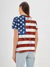 Женская базовая футболка / США ФЛАГ