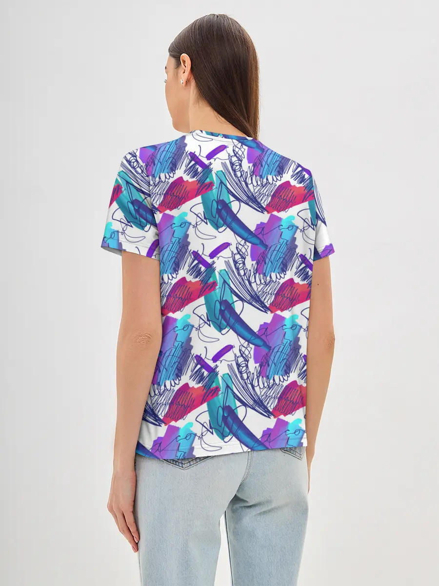 Женская базовая футболка / Абстракция пятна краски