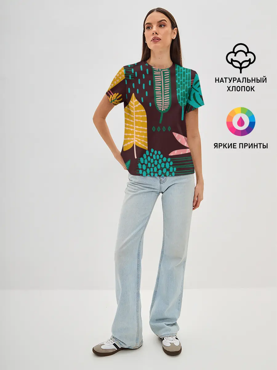 Женская базовая футболка / Листья