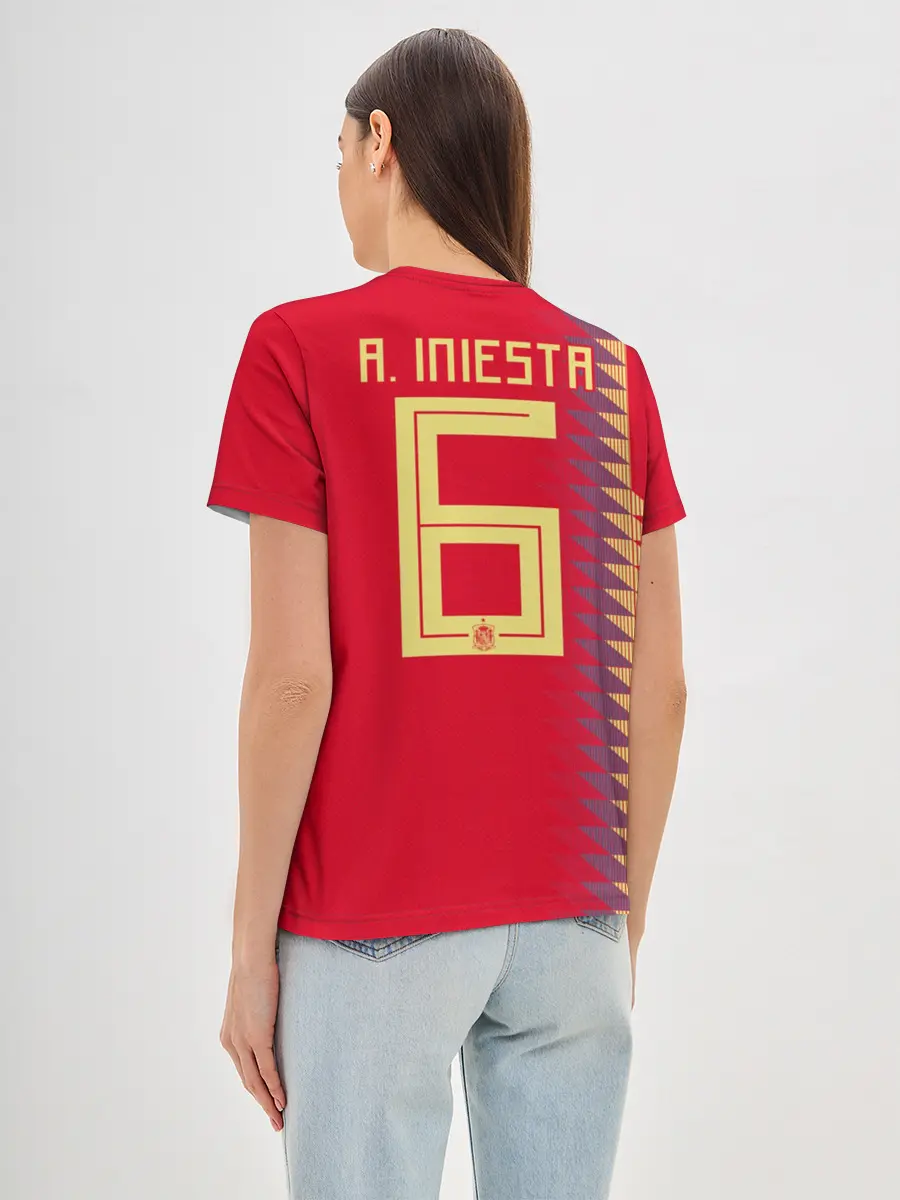 Женская базовая футболка / Iniesta home WC 2018