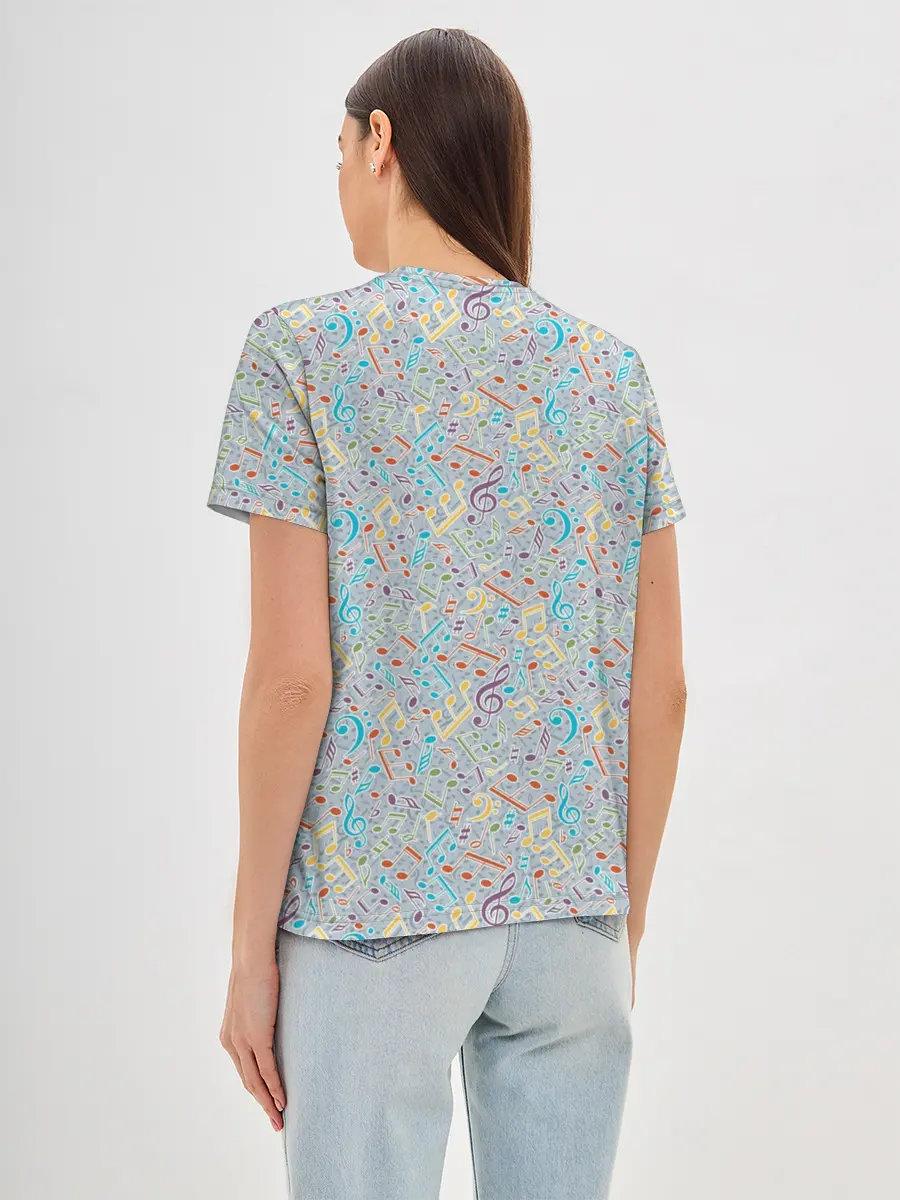 Женская базовая футболка / Музыкальные ноты