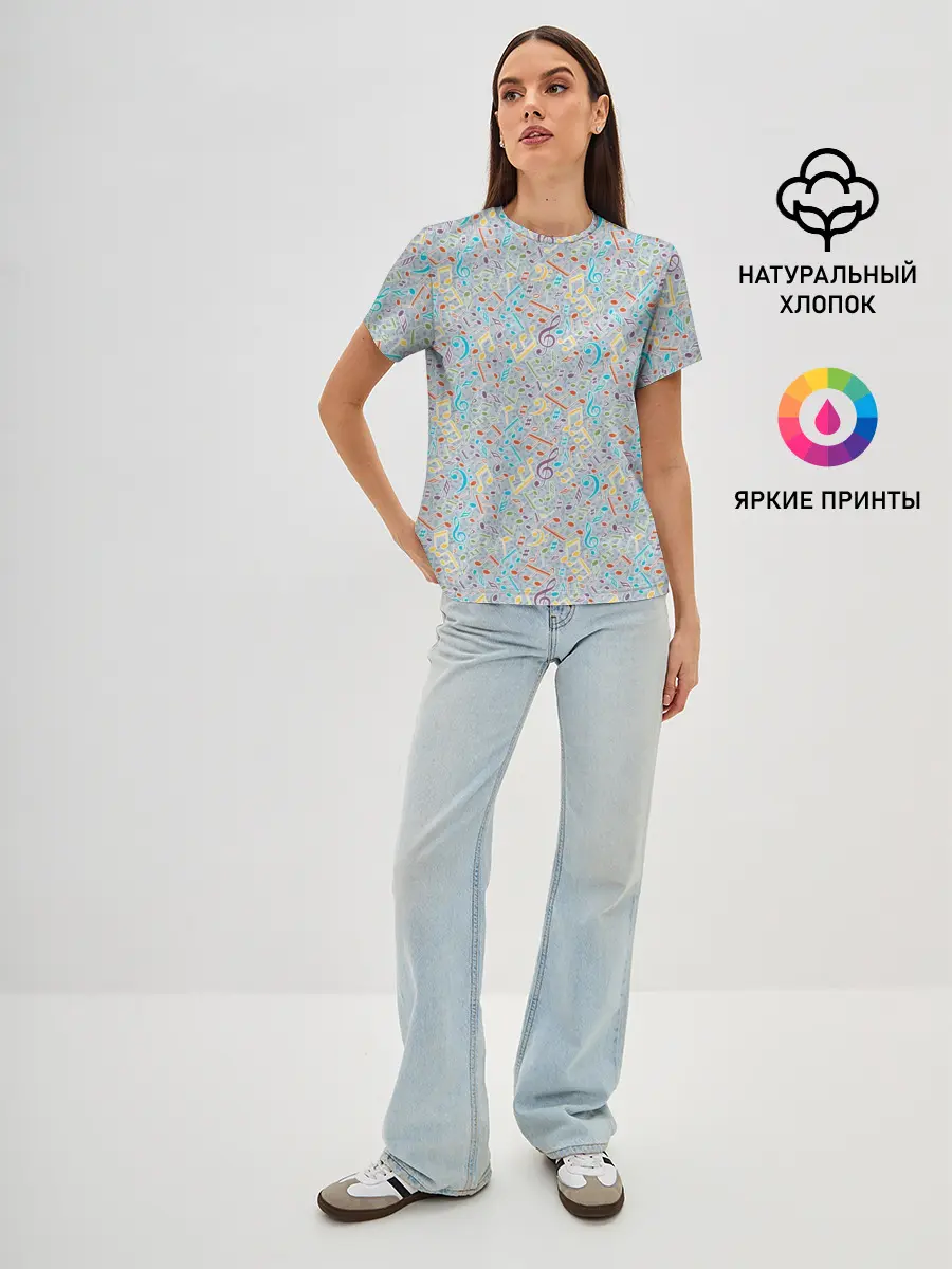 Женская базовая футболка / Музыкальные ноты