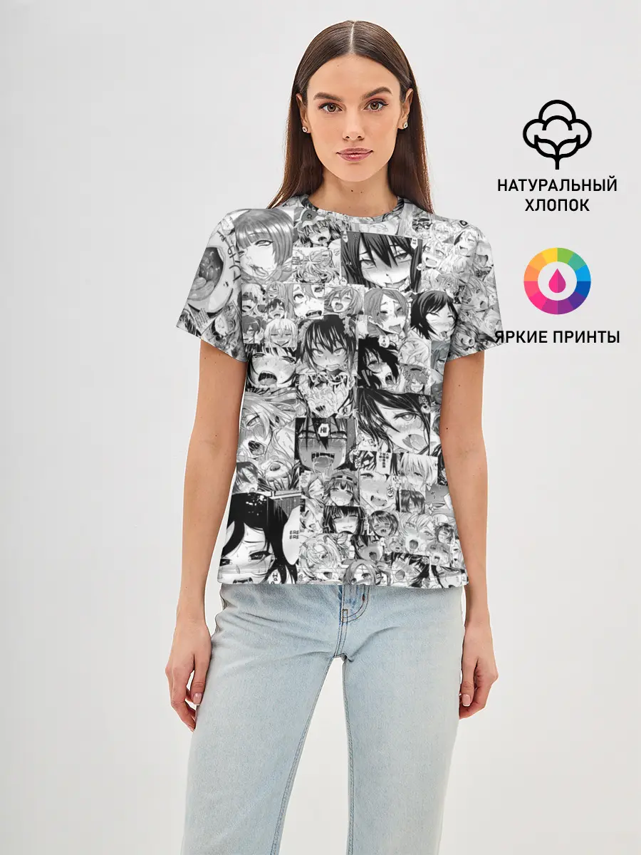 Женская базовая футболка / АХЕГАО ЛИЦА | AHEGAO FACES