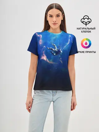Женская базовая футболка / ПАДЕНИЕ В БЕЗДНУ