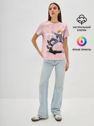 Женская базовая футболка / Моб Психо 100