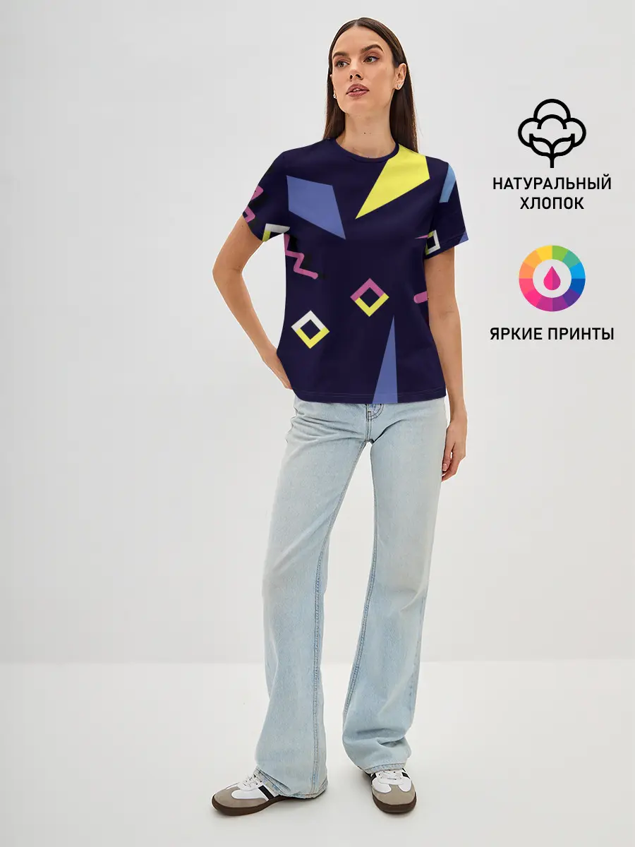 Женская базовая футболка / Танец геометрии