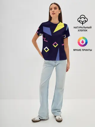 Женская базовая футболка / Танец геометрии