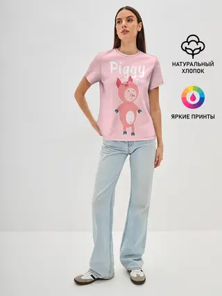 Женская базовая футболка / Piggy Time