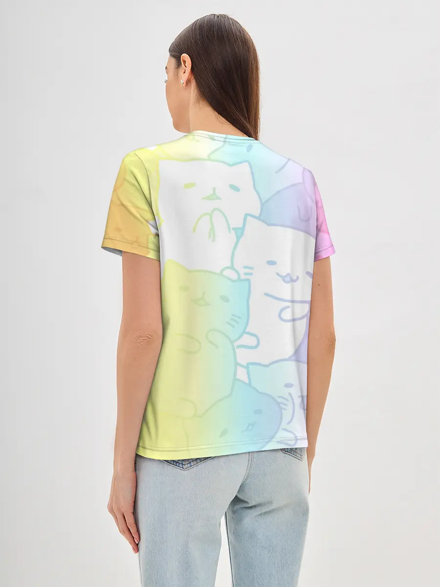 Женская базовая футболка / Котоколлаж 05