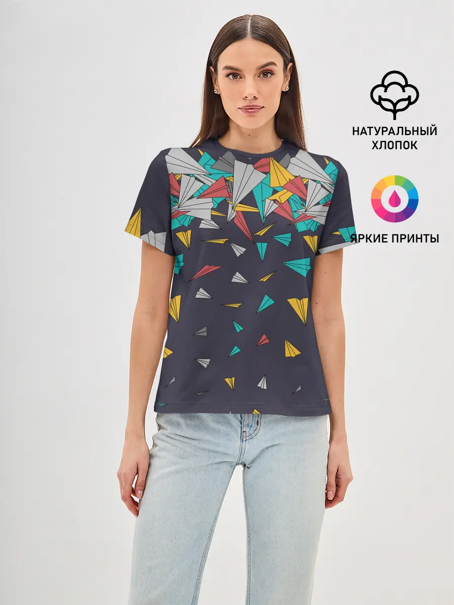 Женская базовая футболка / Самолётики