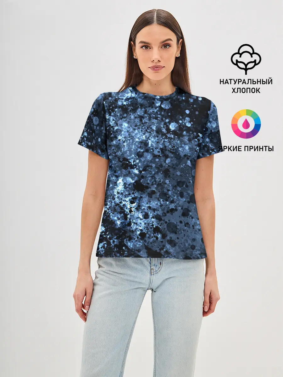 Женская базовая футболка / абстракция жидкость