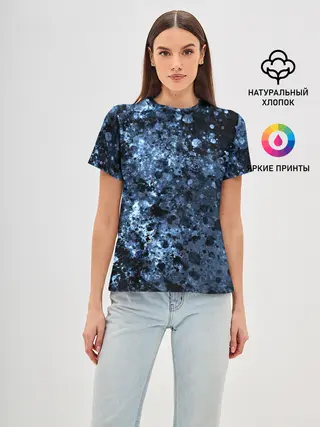 Женская базовая футболка / абстракция жидкость