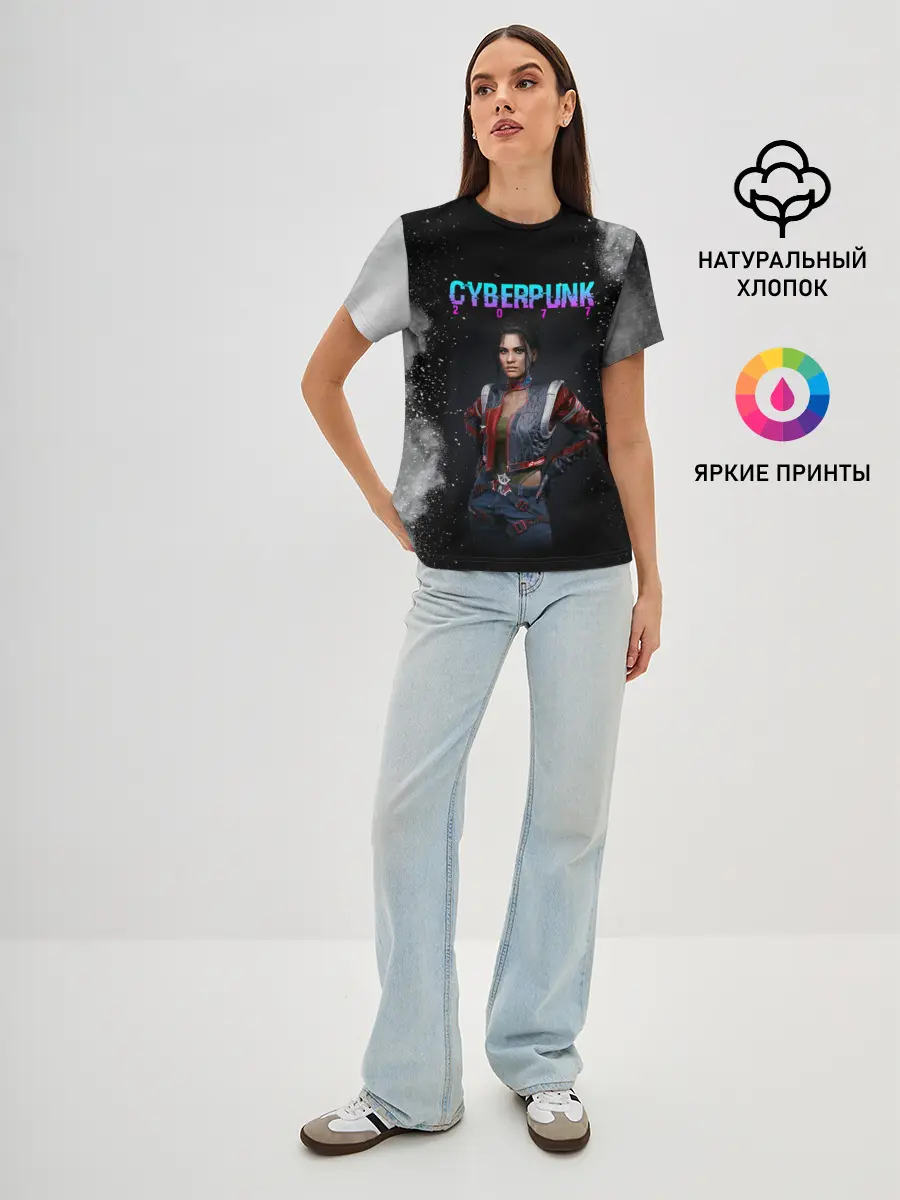 Женская базовая футболка / Панам Палмер | КИБЕРПАНК 2077