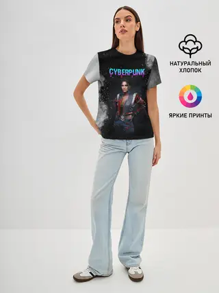 Женская базовая футболка / Панам Палмер | КИБЕРПАНК 2077