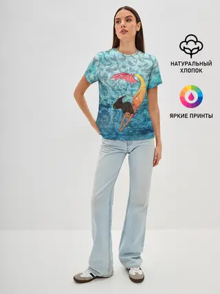 Женская базовая футболка / Русалка | Подводный мир