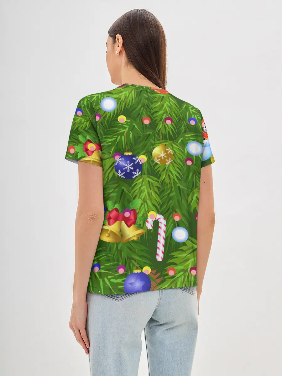 Женская базовая футболка / Ёлка новогодняя