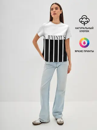 Женская базовая футболка / Juventus | Tee Black and White