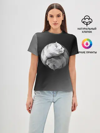 Женская базовая футболка / Янь Янь Котики