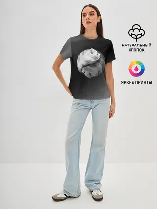 Женская базовая футболка / Янь Янь Котики