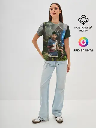 Женская базовая футболка / Кена и Мост Духов