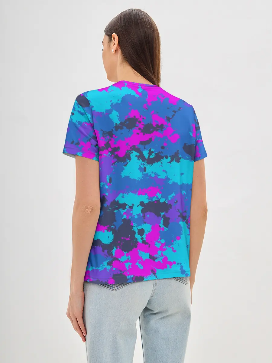 Женская базовая футболка / Неоновые краски