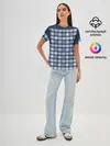 Женская базовая футболка / Синий узор в клетку