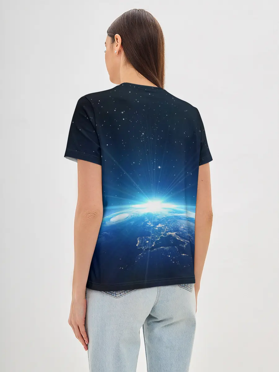 Женская базовая футболка / Лунный корги | Space Corgi