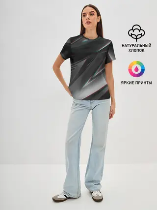 Женская базовая футболка / GEOMETRY STRIPES GLITCH