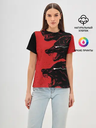 Женская базовая футболка / Evil Wolves