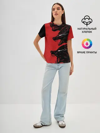 Женская базовая футболка / Evil Wolves