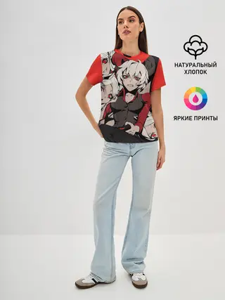 Женская базовая футболка / Хеллтейкер персонажи