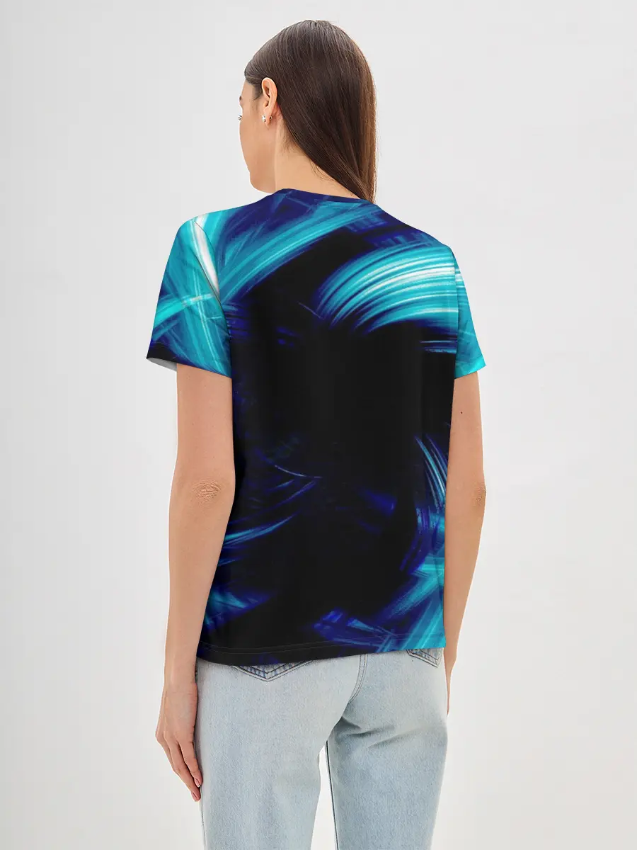 Женская базовая футболка / Неоновый вихрь