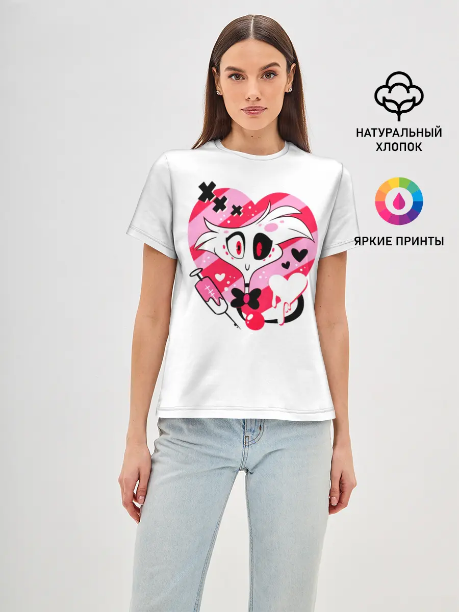 Женская базовая футболка / Hazbin Hotel