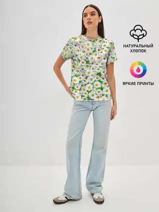 Женская базовая футболка / Ромашки