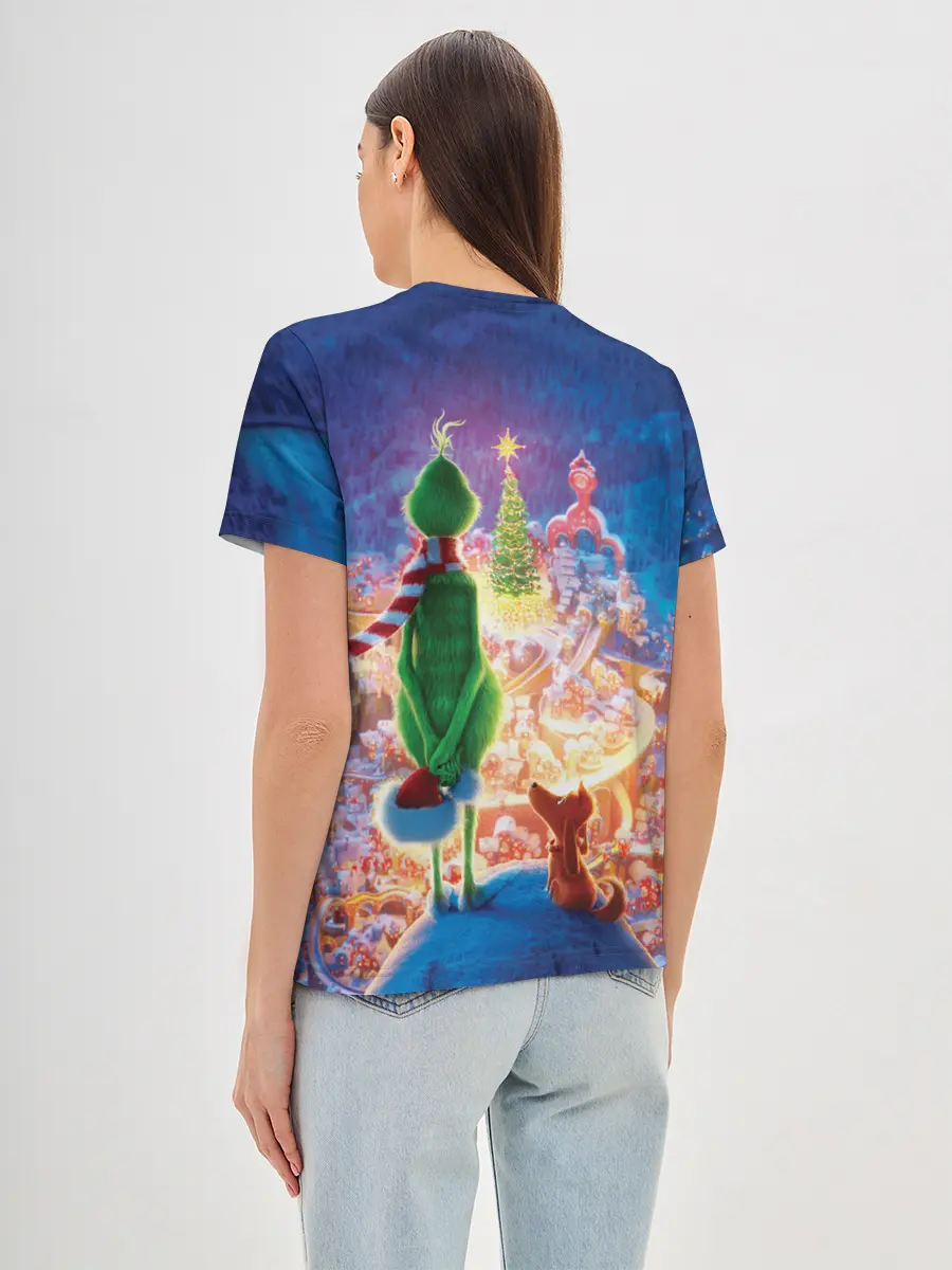 Женская базовая футболка / Гринч похититель Рождества