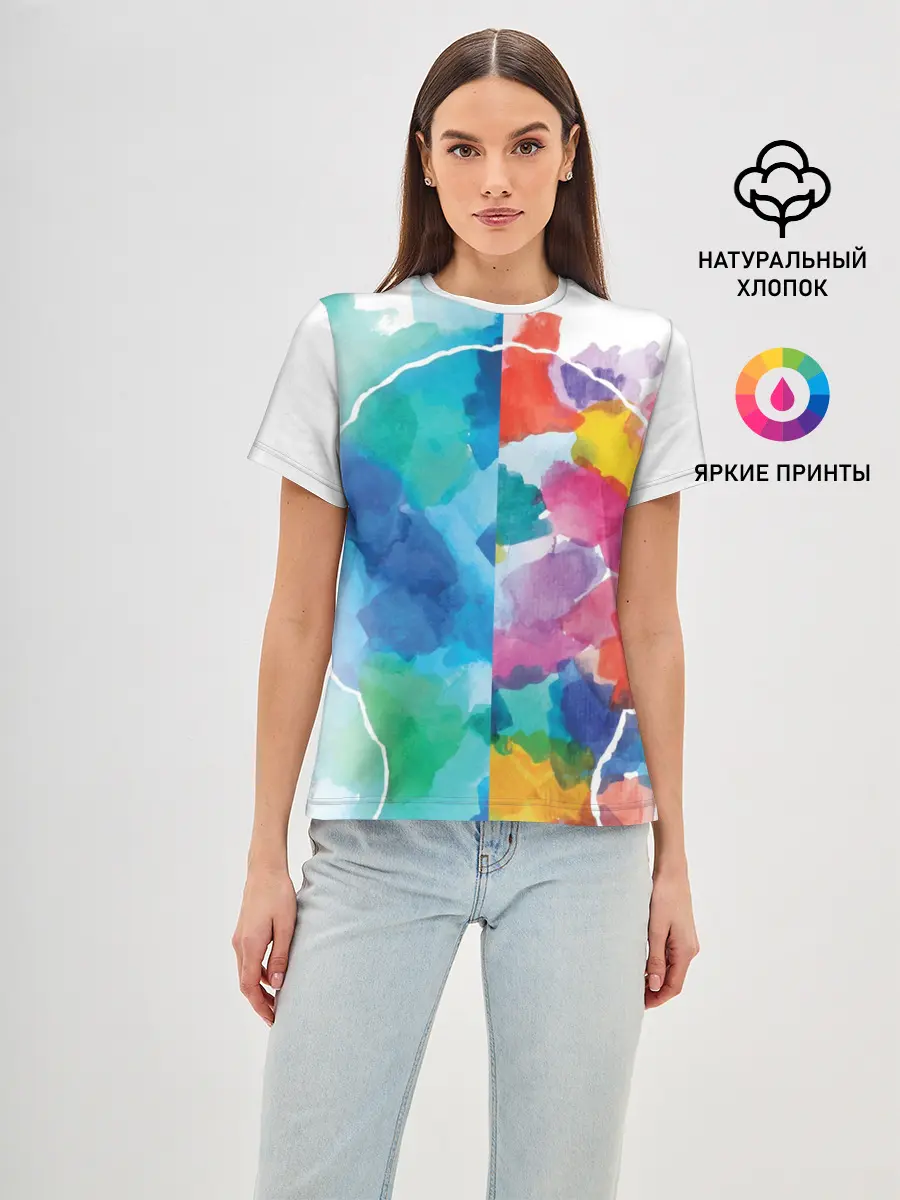 Женская базовая футболка / Акварель