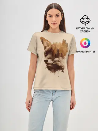 Женская базовая футболка / Лесной Лис