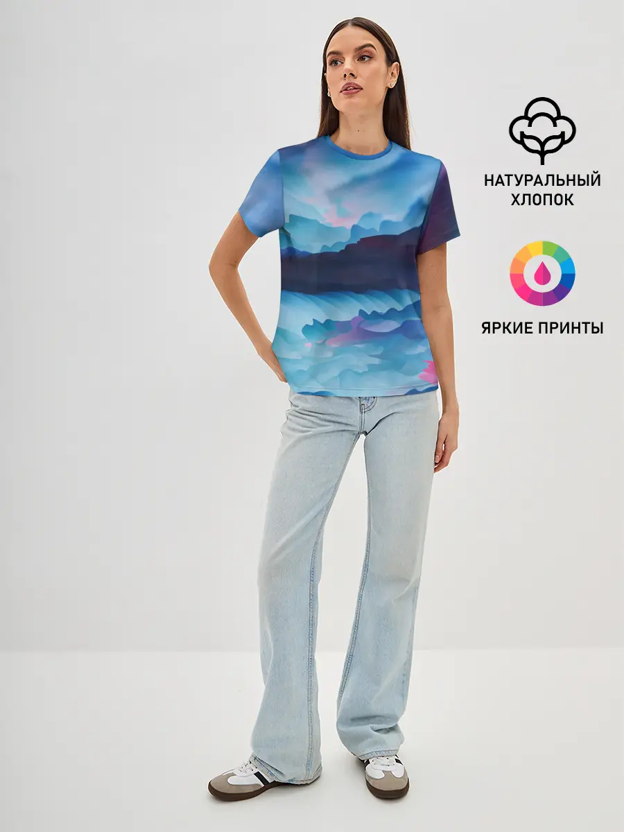 Женская базовая футболка / Грозовые мазки