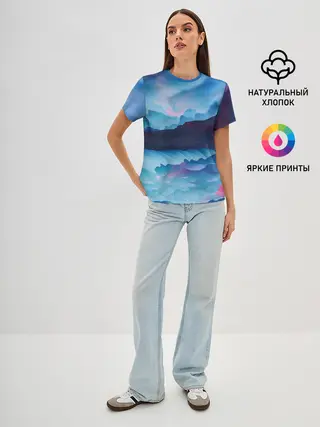 Женская базовая футболка / Грозовые мазки