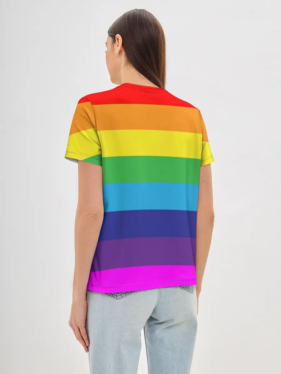 Женская базовая футболка / ЦВЕТНЫЕ ЛИНИИ