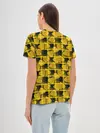 Женская базовая футболка / Желто-черный модный узор