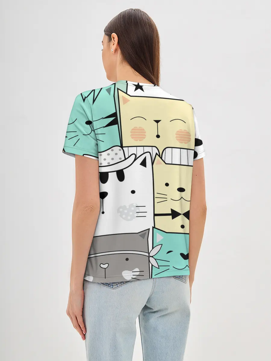 Женская базовая футболка / ДЕЛОВЫЕ КОТЕЙКИ | ЛЮБЛЮ КОТОВ