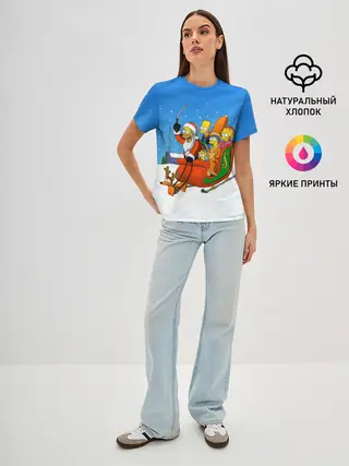 Женская базовая футболка / Simpsons New Year