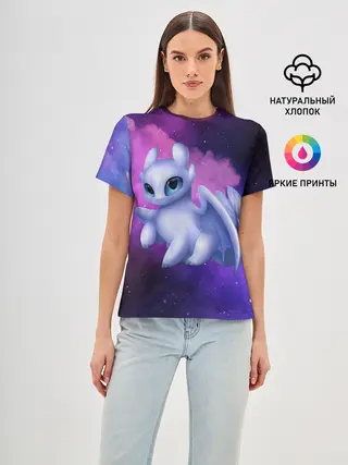 Женская базовая футболка / Как приручить дракона