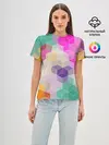 Женская базовая футболка / Абстрактный разноцветный узор