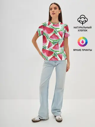 Женская базовая футболка / Арбузное настроение