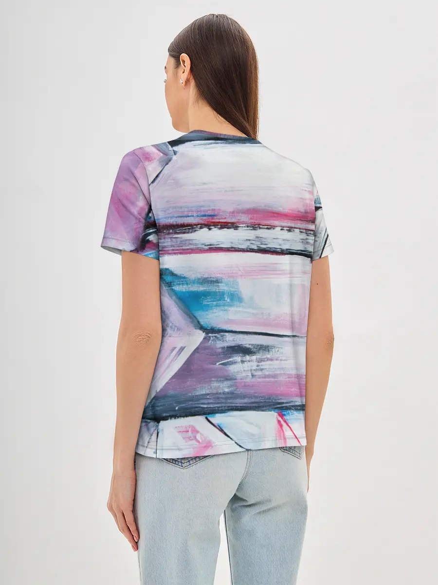 Женская базовая футболка / Цветные мелки